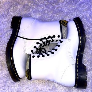 White Dr. Marten boots size 7.